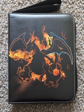 Charizard, Charmander, Charmeleon Zippered Pokemon Card Binder